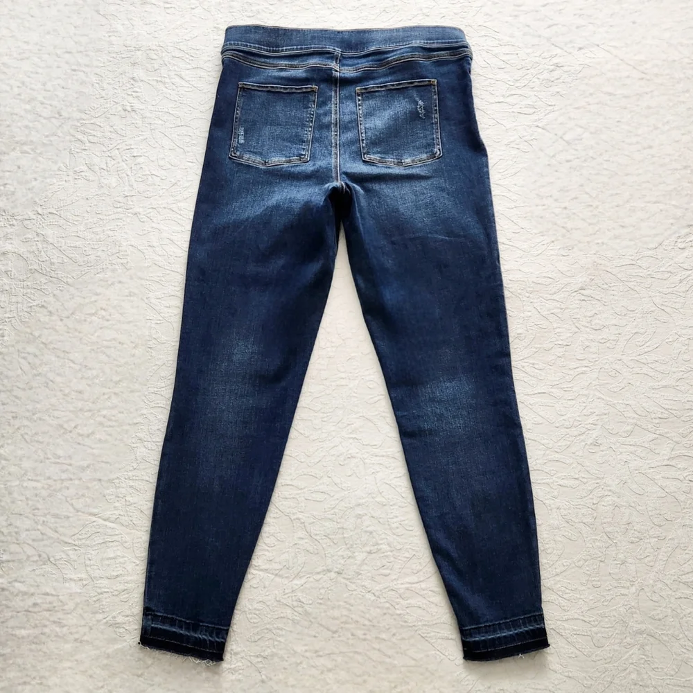 SPANX Distressed Ankle High Waist Sculpting Pull-On Jeans, Size XL